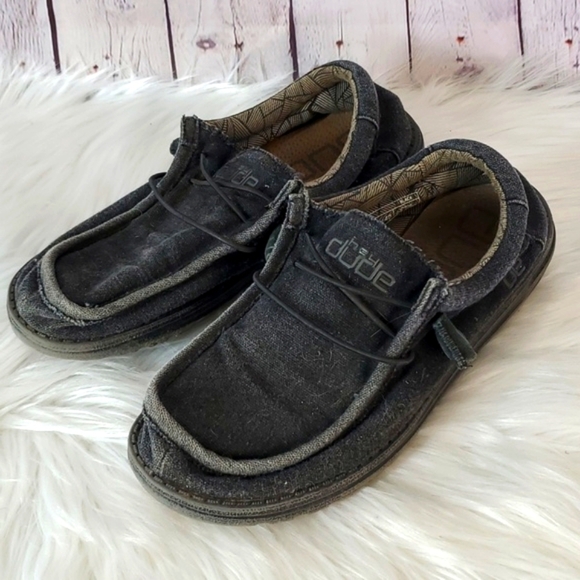 Hey Dude Men's Walley Stretch Slip On Comfort Casual Shoes Faded Black Size 7 - Picture 1 of 14
